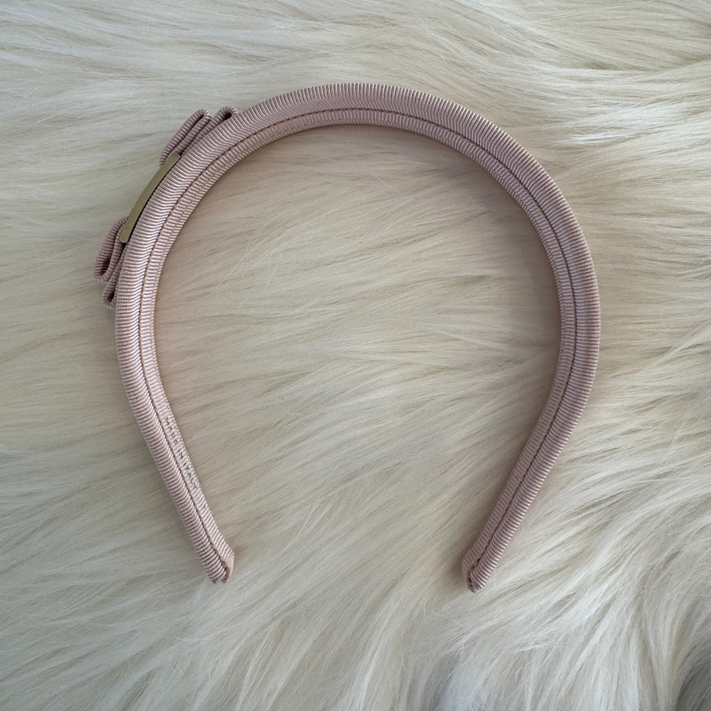 Salvatore Ferragamo Grosgrain Headband - Pink & Champagne Gold - Picture 3 of 8
